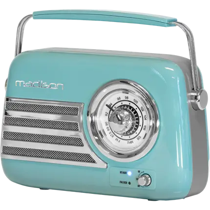 Radio d'epoca indipendente con Bluetooth USB e FM 30W Blu
