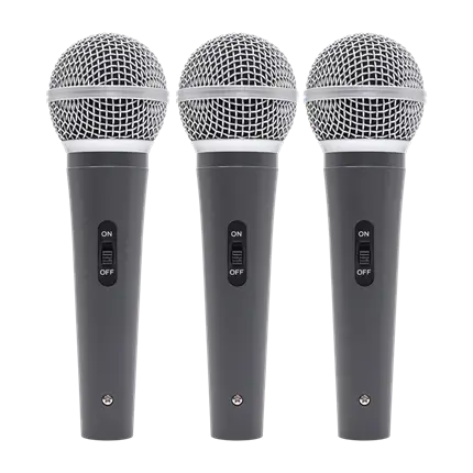 Microfono dinamico MIC 300 Mac Mah – Confezione da 3 microfoni cablati con valigetta, clip, supercardioide, XLR