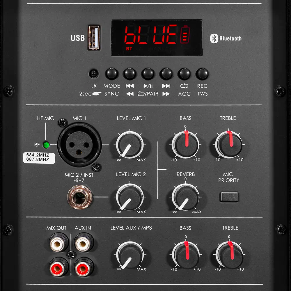 Altoparlante portatile "Mobile Pro 15" Mac Mah – 600W, Bluetooth, 2 microfoni UHF