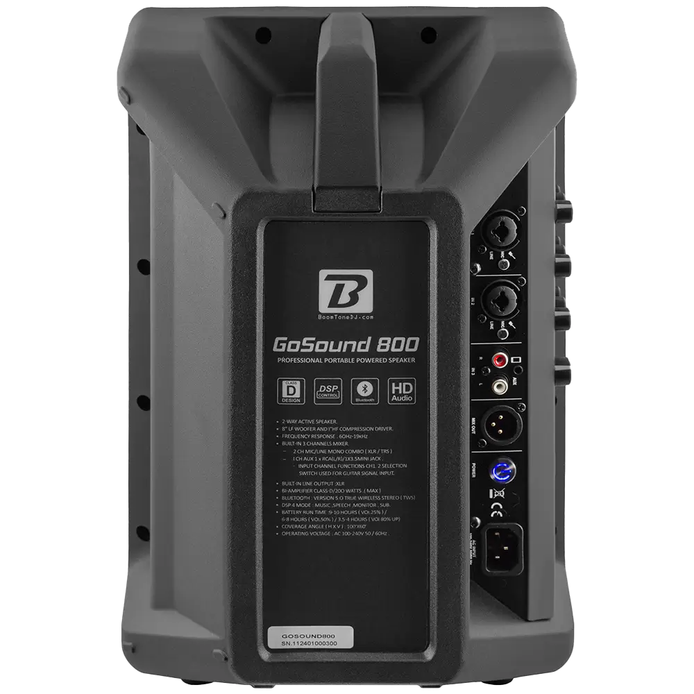 Altoparlante portatile GoSound 800" - 100W RMS, Bluetooth 5.0, DSP 4 modalità, batteria da 4 ore