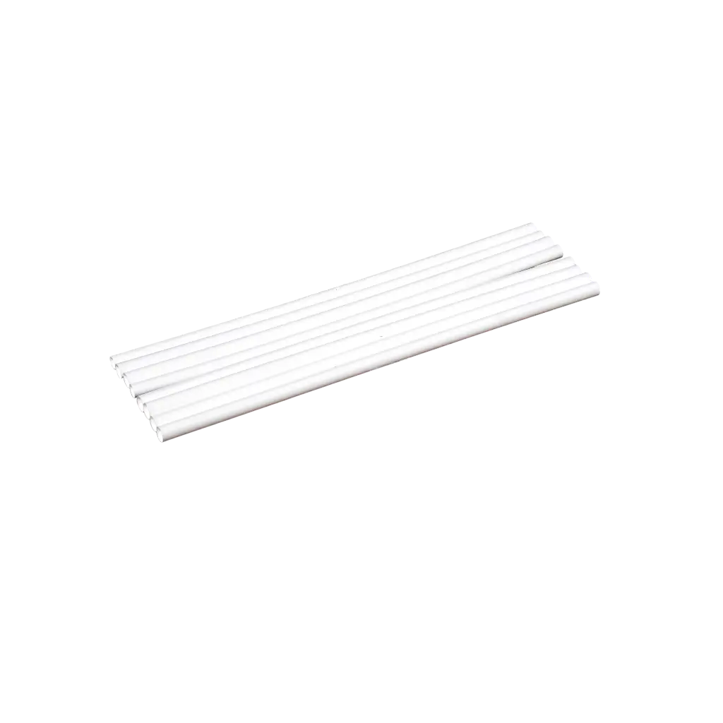 Cannuccia riciclabile in PP bianco 20cm ø 6mm - Sicura per gli alimenti e riutilizzabile (confezione da 250)