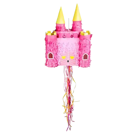 Piñata castello della principessa da tirare - Rosa 40 cm
