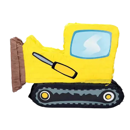 Piñata Bulldozer gialla - Da abbattere - 45 cm