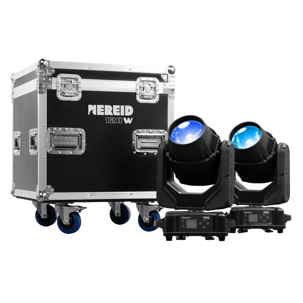 Set di 2 fari "NEREID120W" - impermeabili IP65 con flight-case