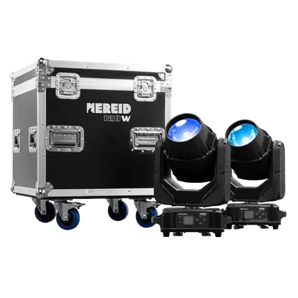 Set di 2 fari NEREID120W - impermeabili IP65 con flight-case