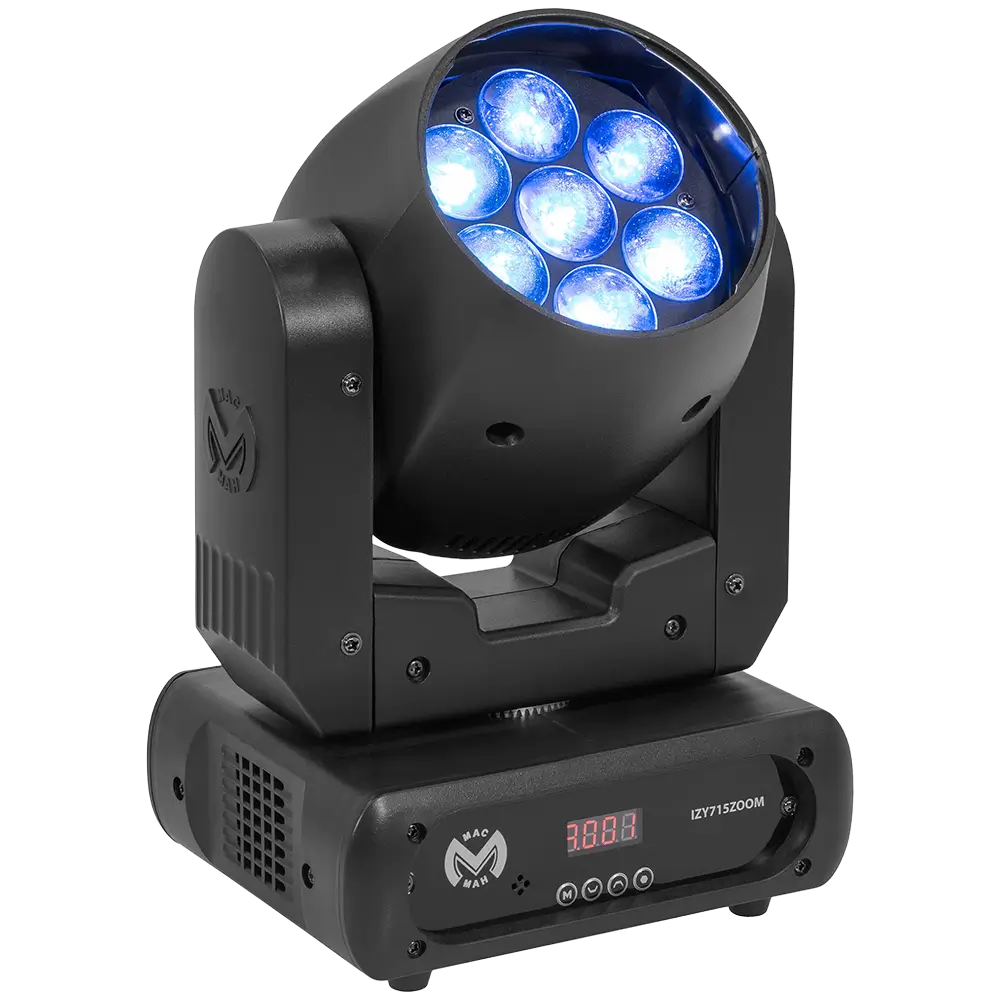 Testa di lavaggio professionale a LED, "IZY 715 Zoom" - stroboscopio e DMX - Mac Mah