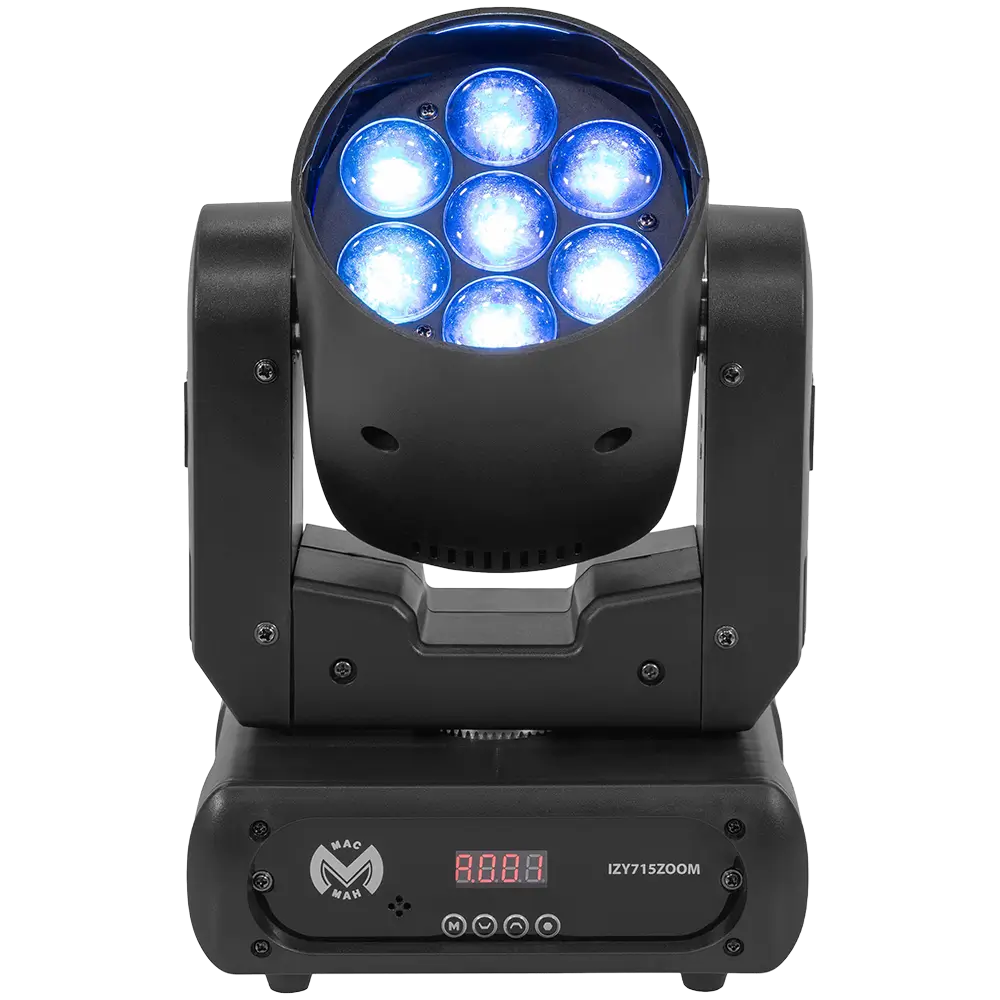 Testa di lavaggio professionale a LED, "IZY 715 Zoom" - stroboscopio e DMX - Mac Mah