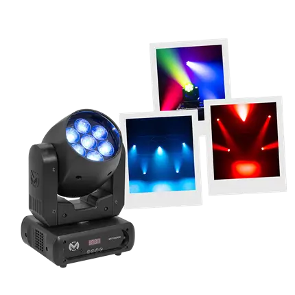 Testa di lavaggio professionale a LED, IZY 715 Zoom - stroboscopio e DMX - Mac Mah