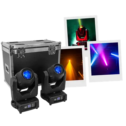 Confezione di 2 ibridi Aurora 150 BSW beam + spot + wash con flight case - Mac Mah