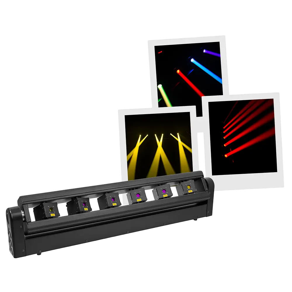 Barra laser pro "Laser Bar 6X1000RGB" 6×1000 mW motorizzata RGB - Evolite
