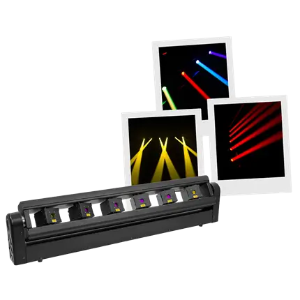 Barra laser pro Laser Bar 6X1000RGB 6×1000 mW motorizzata RGB - Evolite