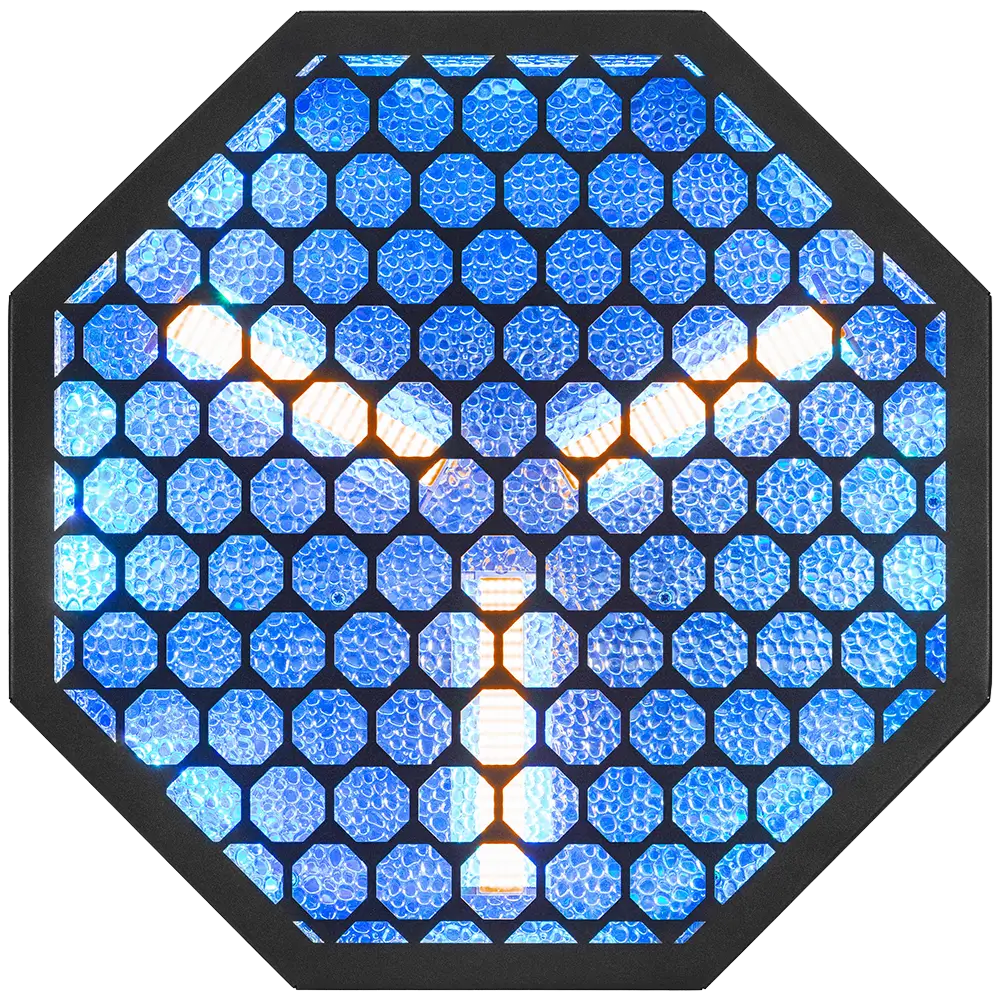 Effetto LED retrò ottagonale "Amber-O" + RGB DMX - Mac Mah