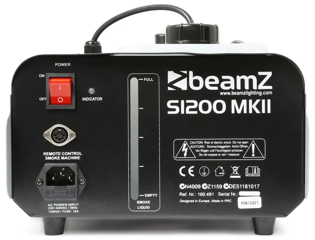 Macchina della nebbia BEAMZ S1200 MKII - 1200W + telecomando a filo con timer