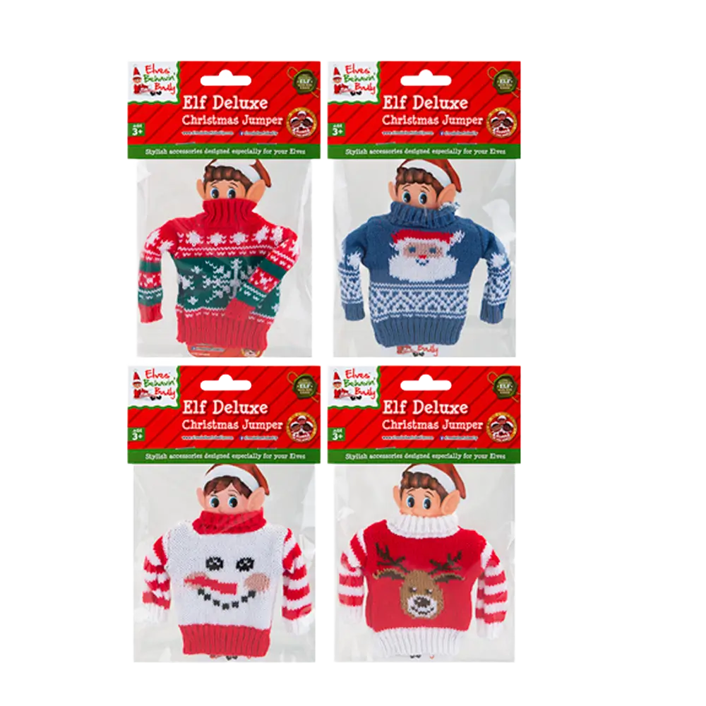 Travestimento da elfo con maglione di Natale (set di 4)