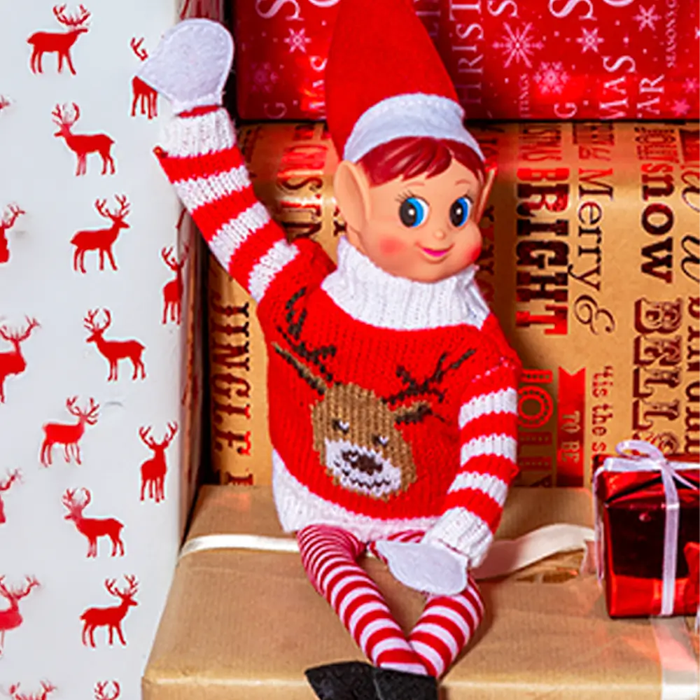 Travestimento da elfo con maglione di Natale (set di 4)