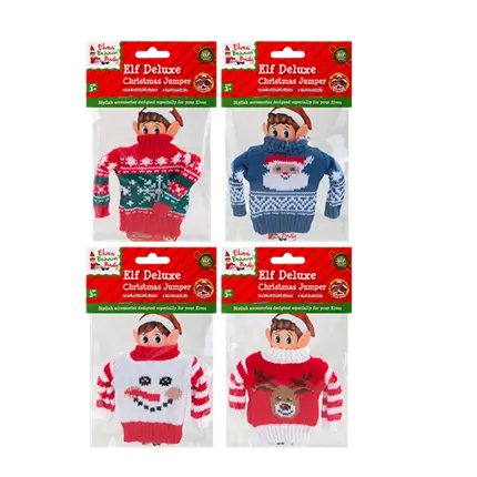 Travestimento da elfo con maglione di Natale (set di 4)
