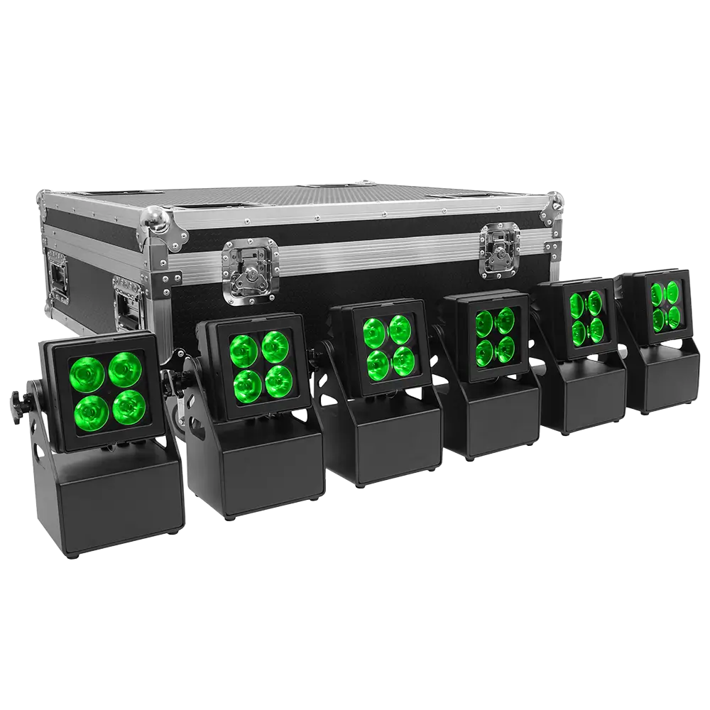 Evolite Tropikolor LED PAR light 4x15W FC - alimentazione a batteria IP65 (x6)