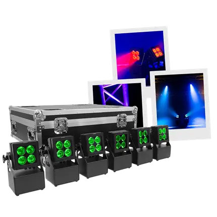 Evolite Tropikolor LED PAR light 4x15W FC - alimentazione a batteria IP65 (x6)