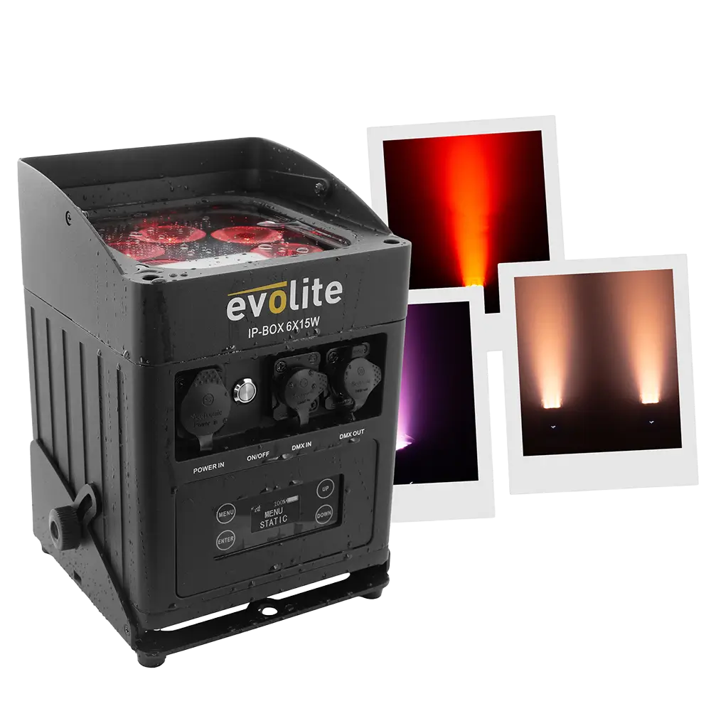 Evolite IP-Box 6×15W proiettore impermeabile - LED a batteria IP65