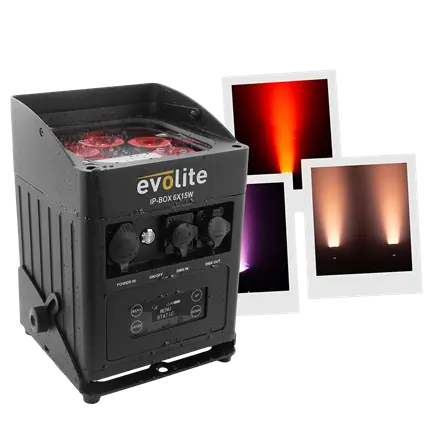 Evolite IP-Box 6×15W proiettore impermeabile - LED a batteria IP65