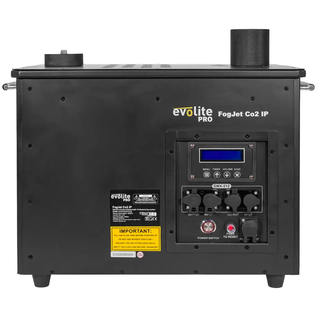 Nebbiogeno a CO2 per esterni - Pro Fogjet CO2 IP Evolite - Getto potente e DMX (IP54)