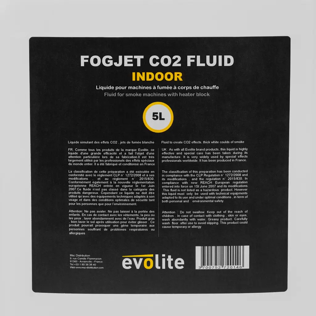 Fluido nebbiogeno CO2 - FogJet CO2 Indoor Evolite - Uso interno - Tanica da 5L