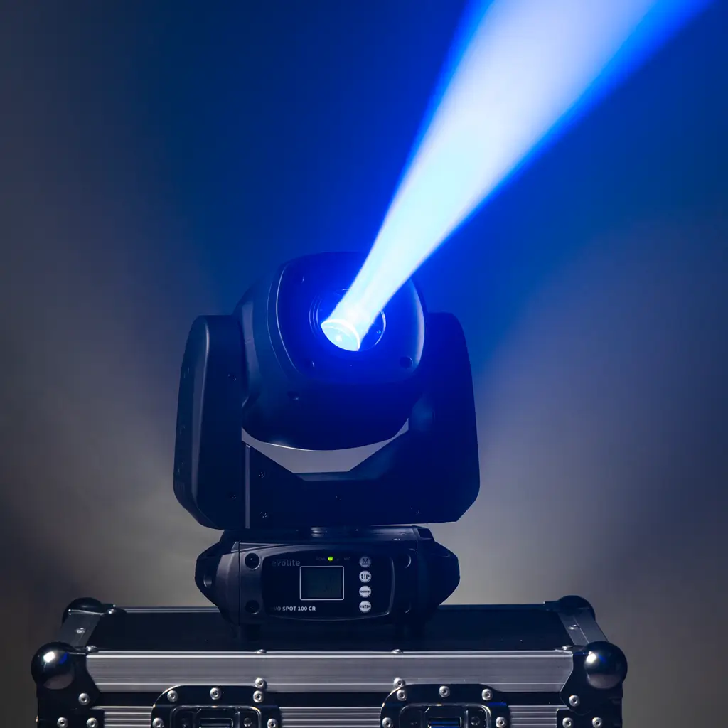 Confezione 2 faretti 100 W in flight case - Evo Spot 100 CR Set Evolite - LED multicolore e controllo DMX