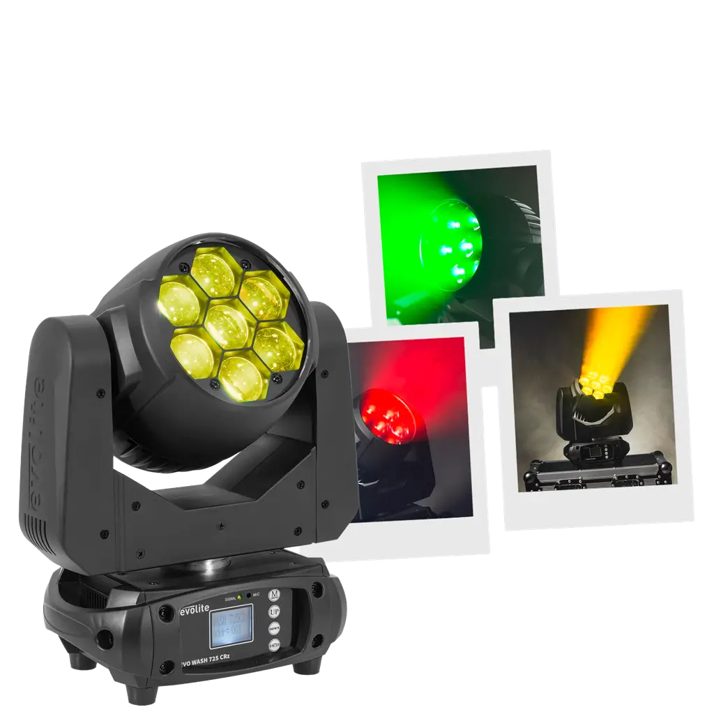 Faretto Wash 725 W - Evo Wash 725 CRz Evolite - LED multicolore e controllo DMX