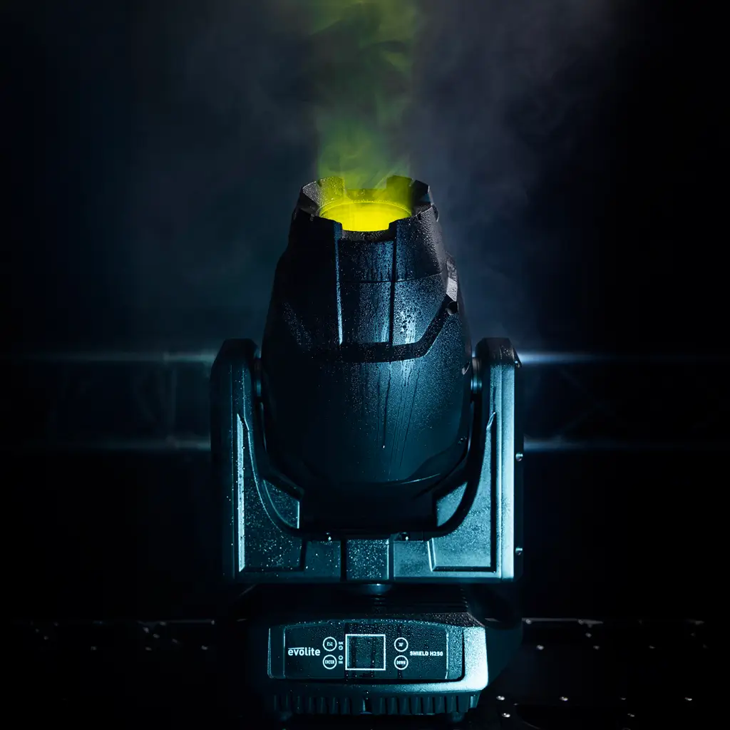 Proiettore ibrido da 250 W - Shield H250 IP65 Evolite - Uso interno ed esterno - DMX e Gobo