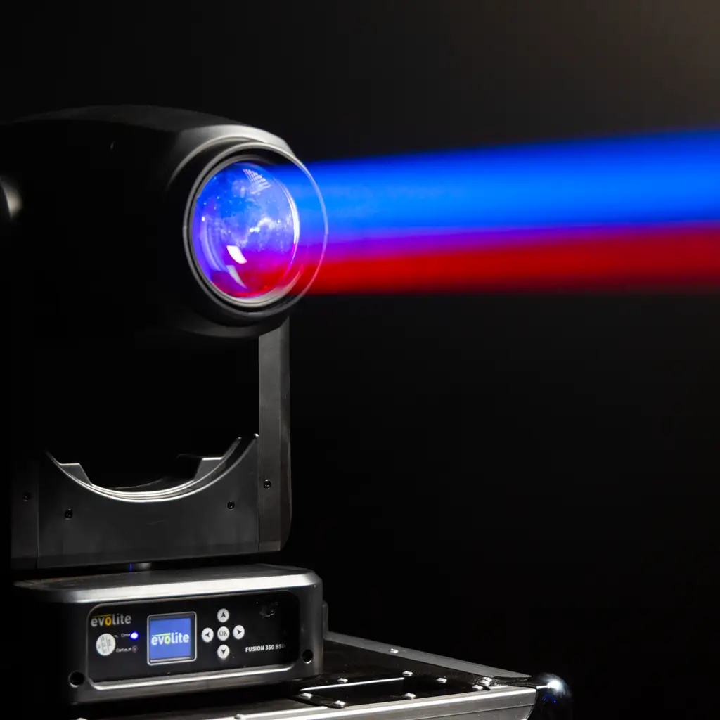 Confezione di 2 proiettori ibridi da 350 W in flight case - Fusion 350 BSW Set Evolite - Intelligent Beam, Spot & Wash