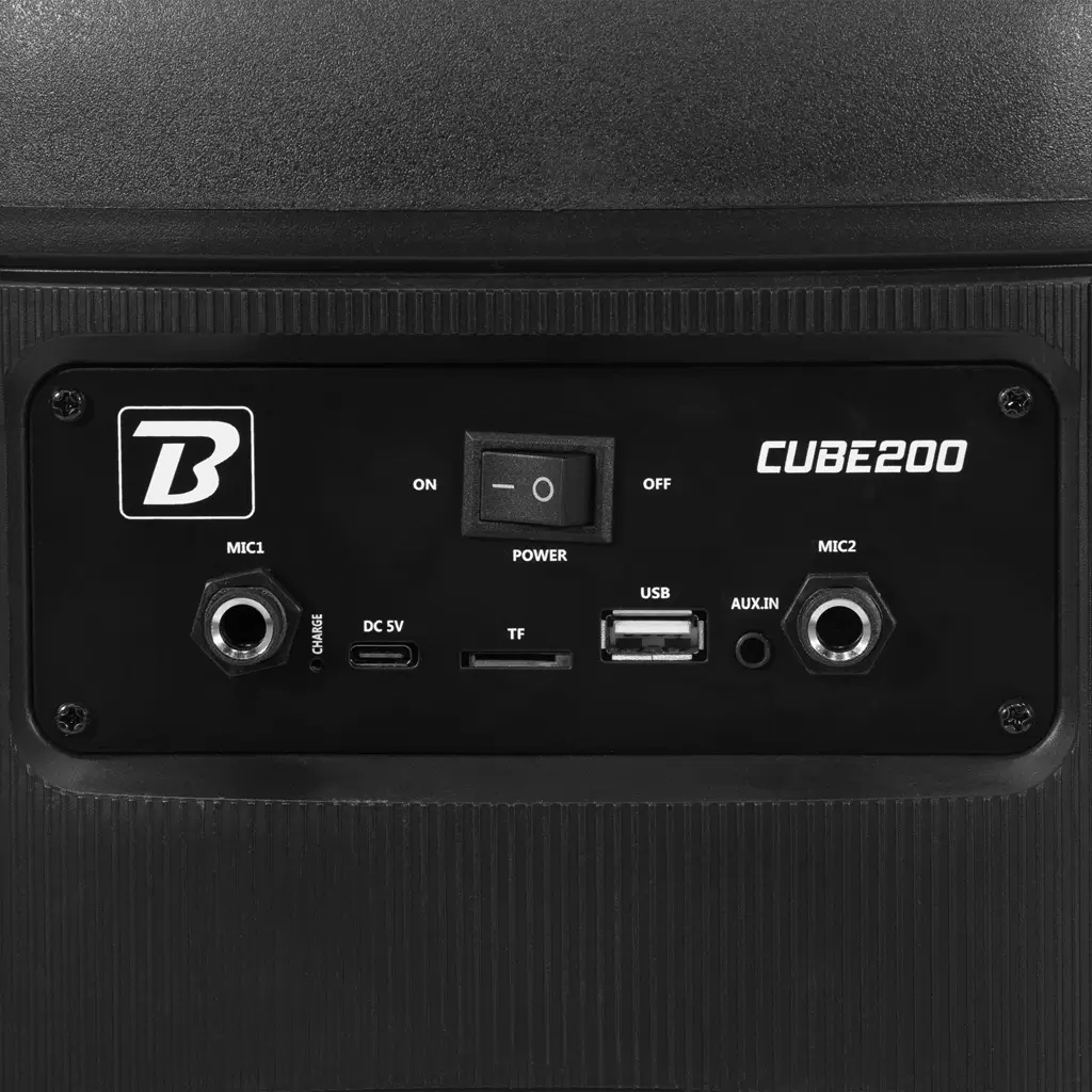 Altoparlante portatile - Cube 200 BoomTone DJ - Bluetooth 5.0, batteria integrata e illuminazione a LED