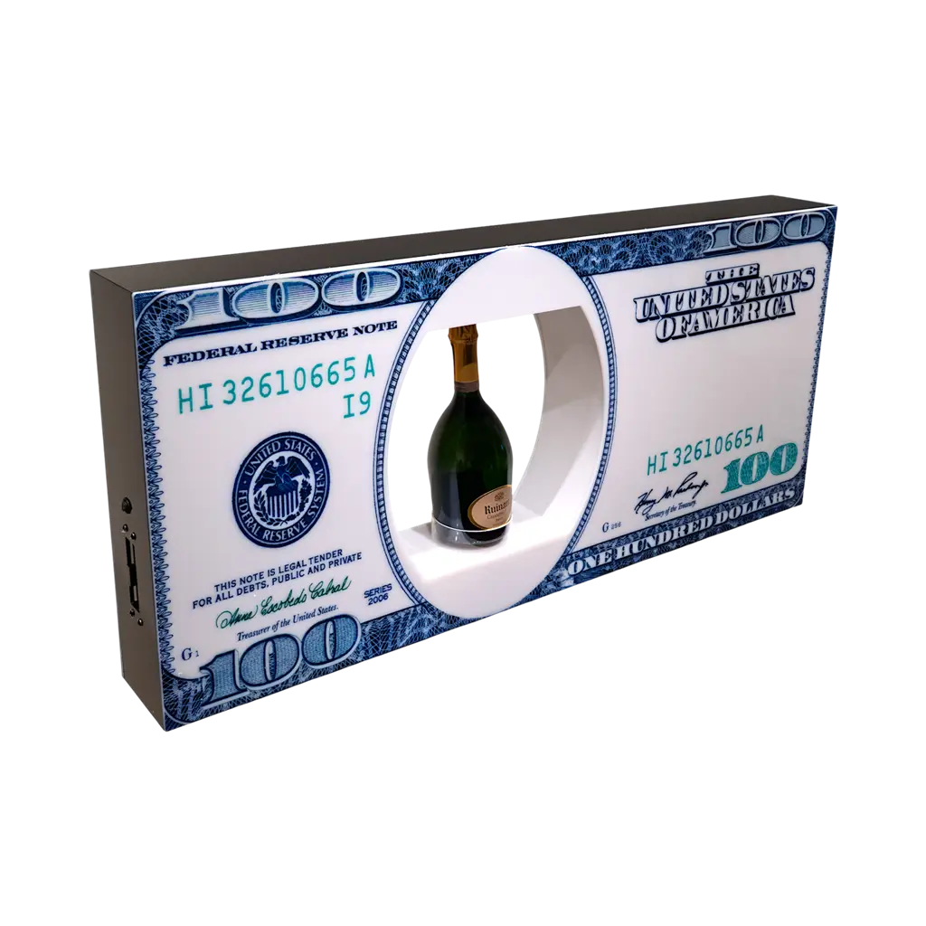Rituale di servizio del "dollaro" - Espositore per bottiglie VIP illuminato - By Sparklers®