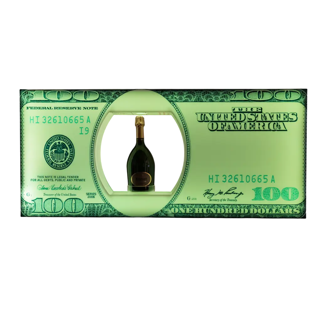 Rituale di servizio del "dollaro" - Espositore per bottiglie VIP illuminato - By Sparklers®