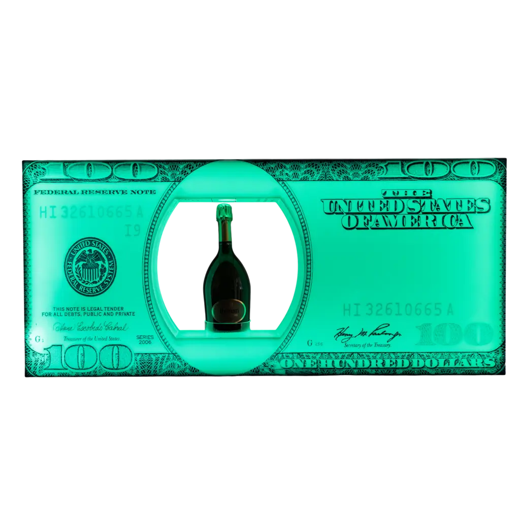 Rituale di servizio del "dollaro" - Espositore per bottiglie VIP illuminato - By Sparklers®