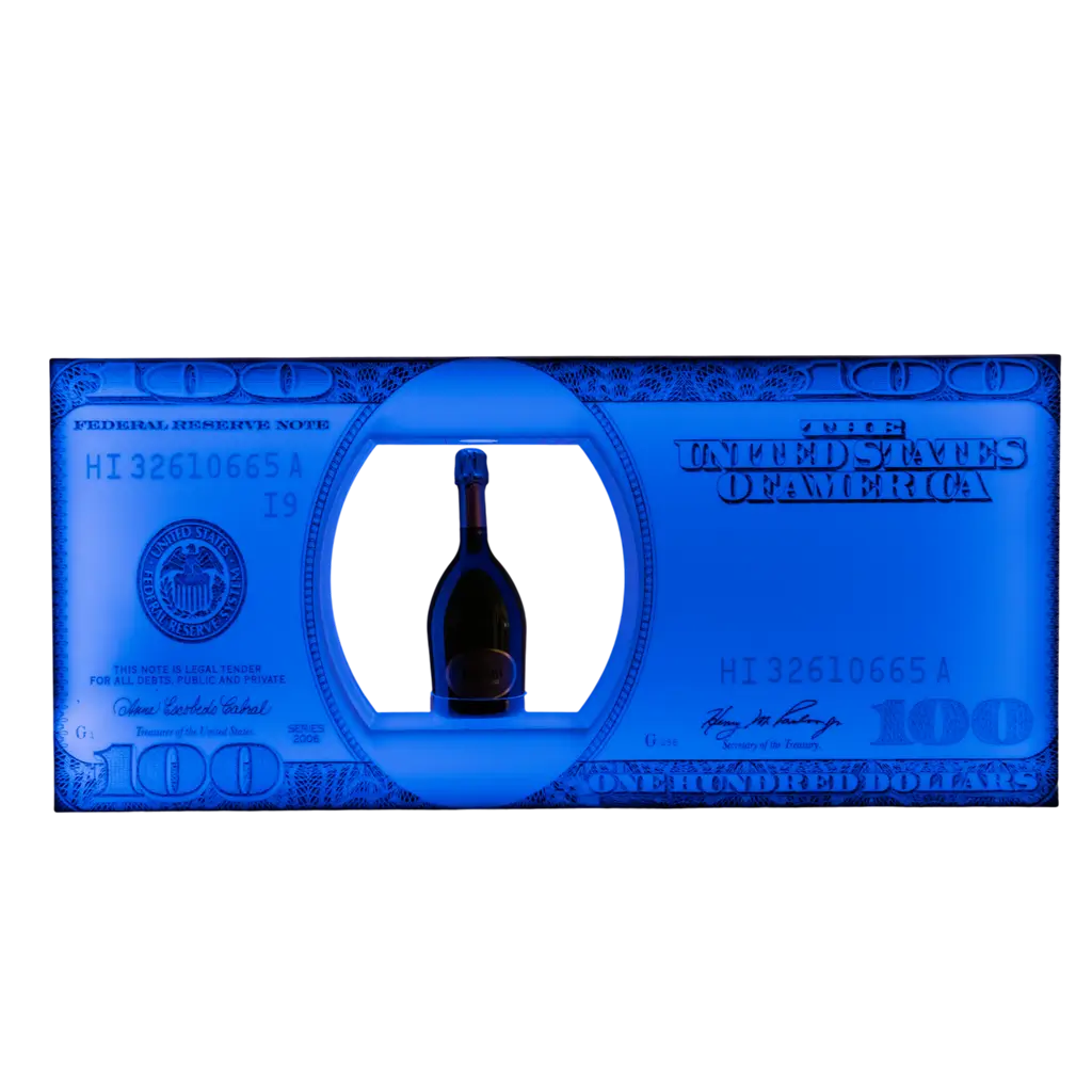 Rituale di servizio del "dollaro" - Espositore per bottiglie VIP illuminato - By Sparklers®