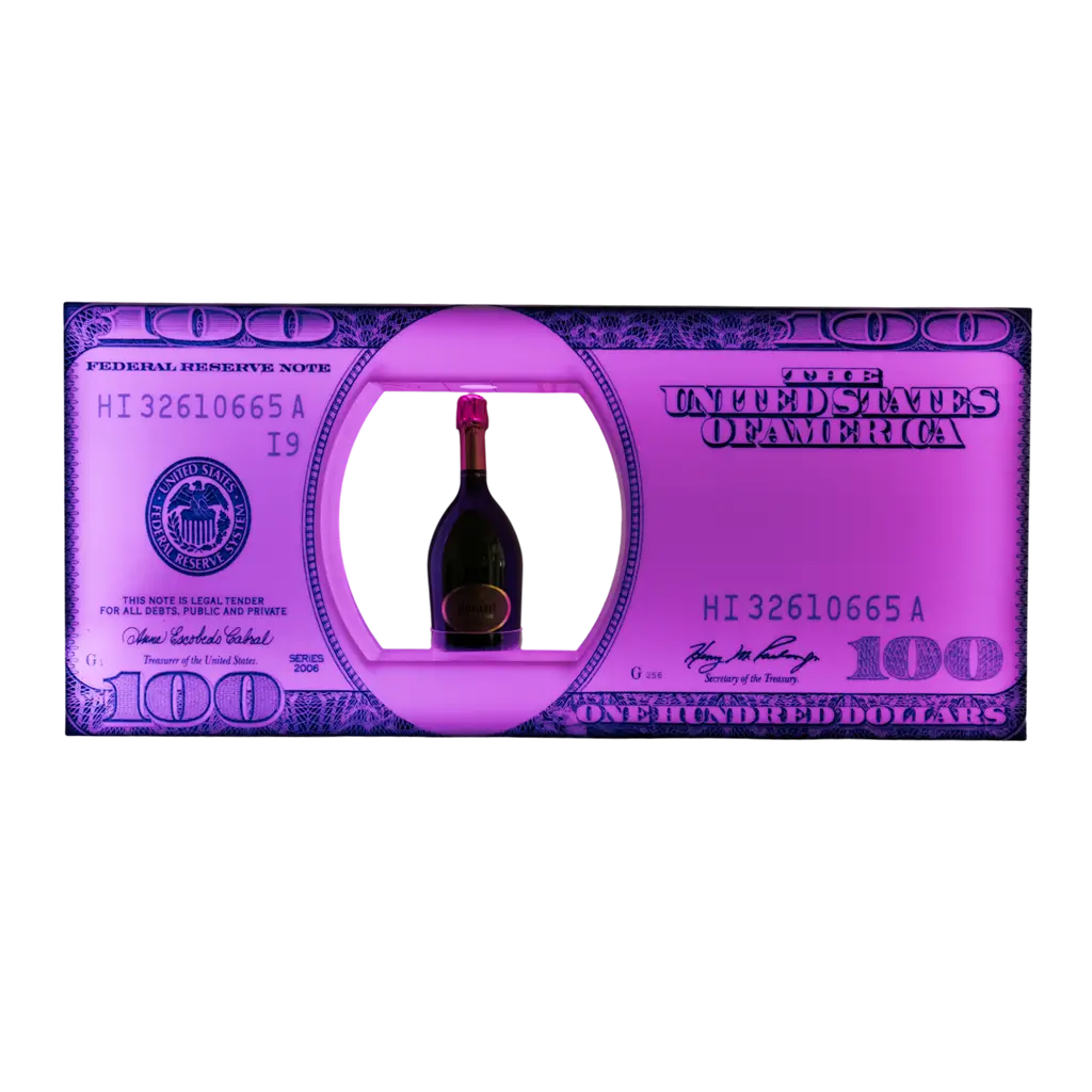 Rituale di servizio del "dollaro" - Espositore per bottiglie VIP illuminato - By Sparklers®