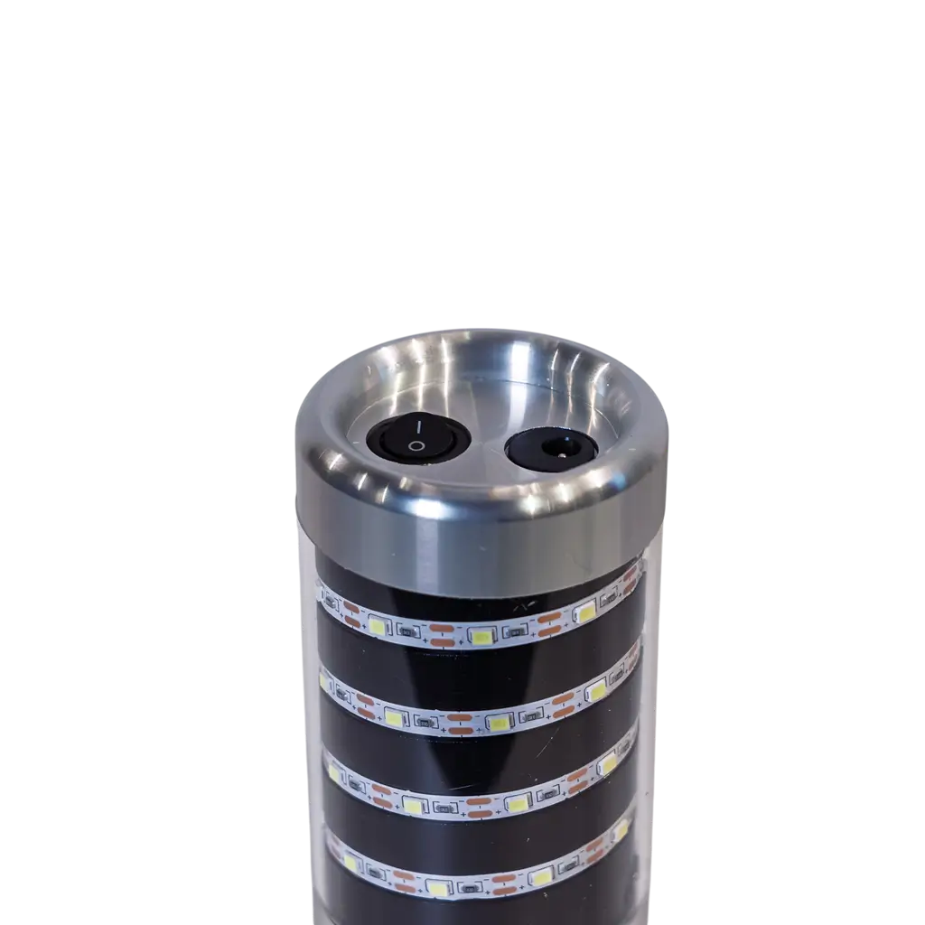 Bastone per bottiglie a LED "Grenade" nero, 24 cm - Ricaricabile