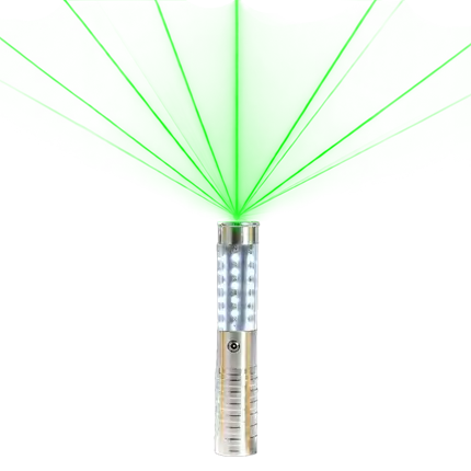 VIP Silver LED Bottle Stick con laser verde - 24 cm