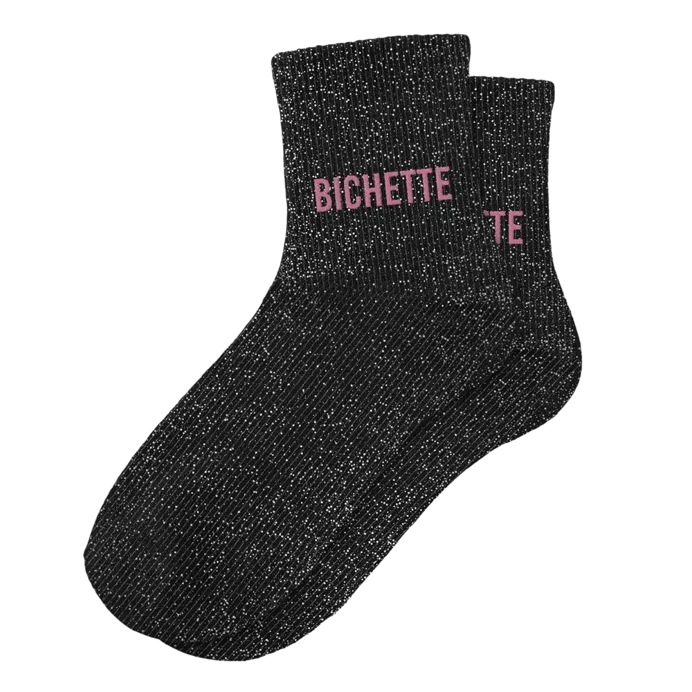 Calzini glitterati neri - Taglia unica 36-42