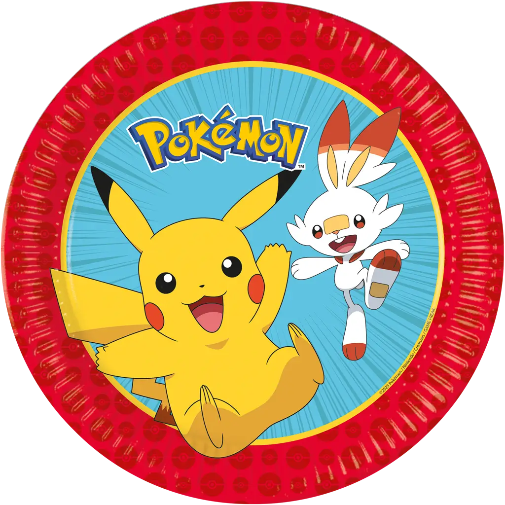 Piatto di carta Pokémon ø23cm - Set di 8