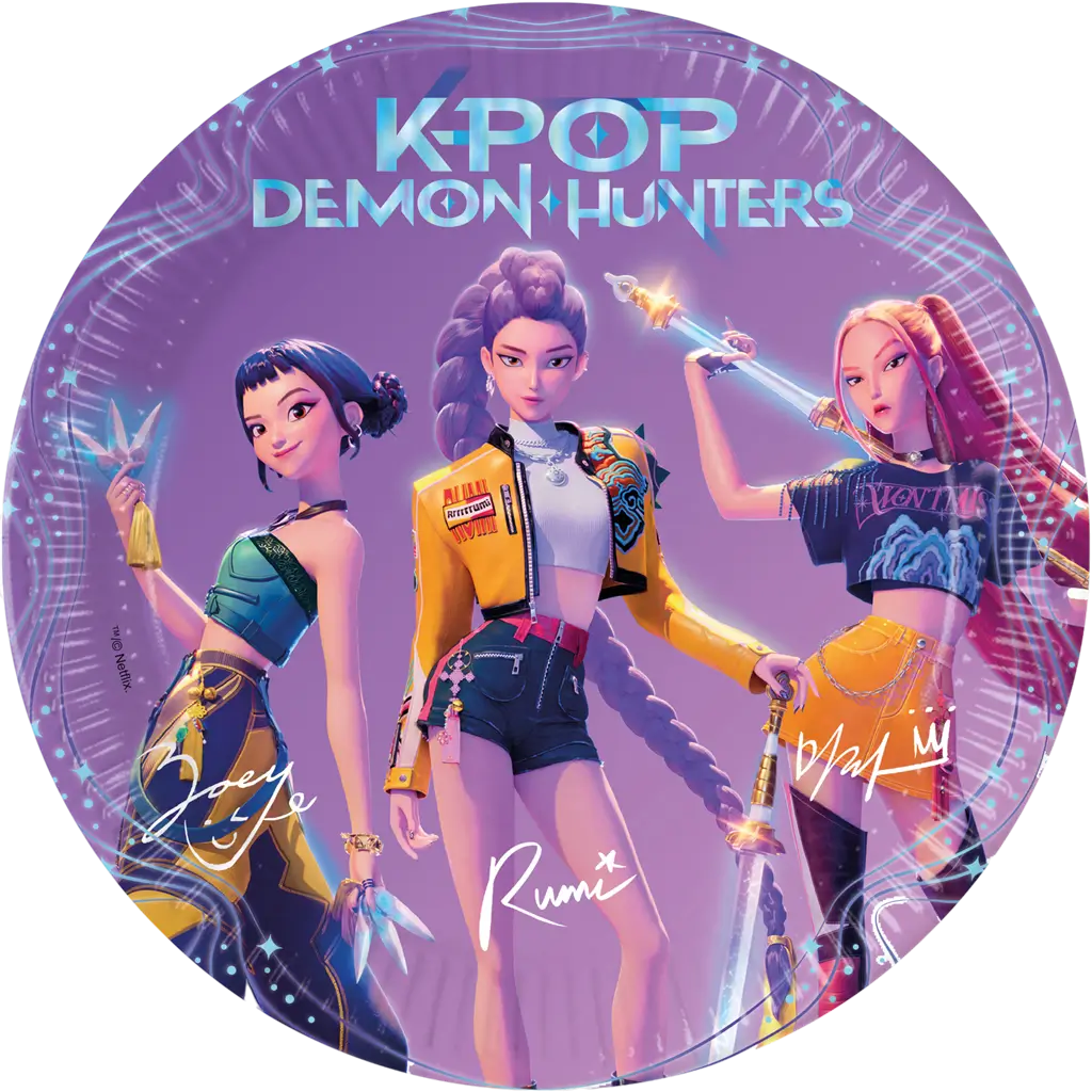 Piatto di carta K-POP Demon Hunters ø23cm - Set di 8 pezzi