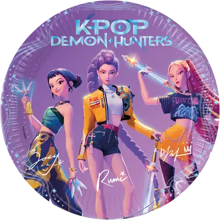 Piatto di carta K-POP Demon Hunters ø23cm - Set di 8 pezzi