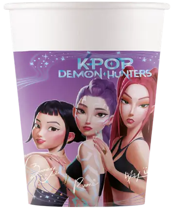 Bicchiere di carta K-POP Demon Hunters - 25cl - Set da 8