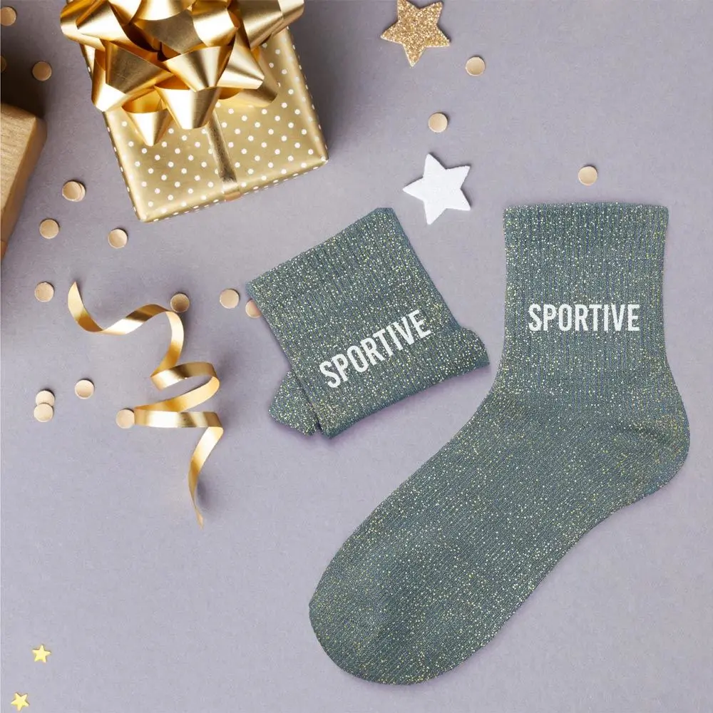 Calzini sportivi glitterati - Taglia unica 36-42