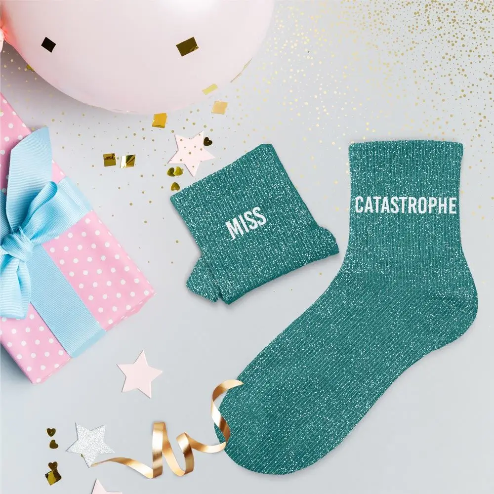 Miss Catastrophe Duo Glitter Socks - Taglia unica 36-42