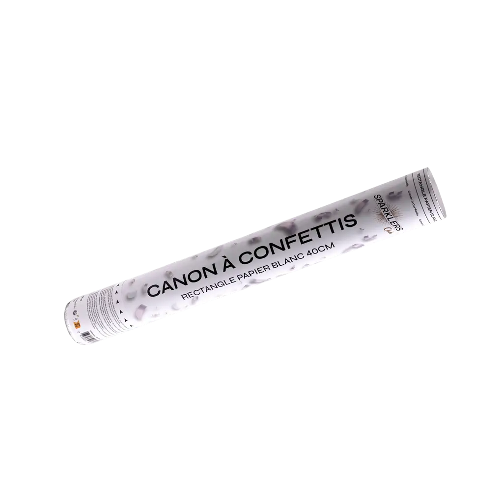 Cannoni di coriandoli bianchi da 40 cm