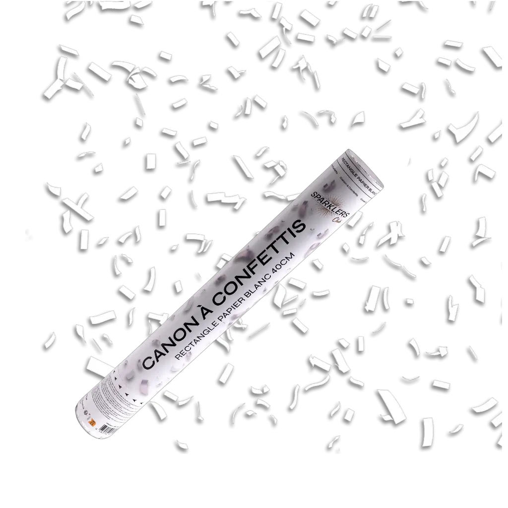 Cannoni di coriandoli bianchi da 40 cm