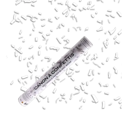 Cannoni di coriandoli bianchi da 40 cm