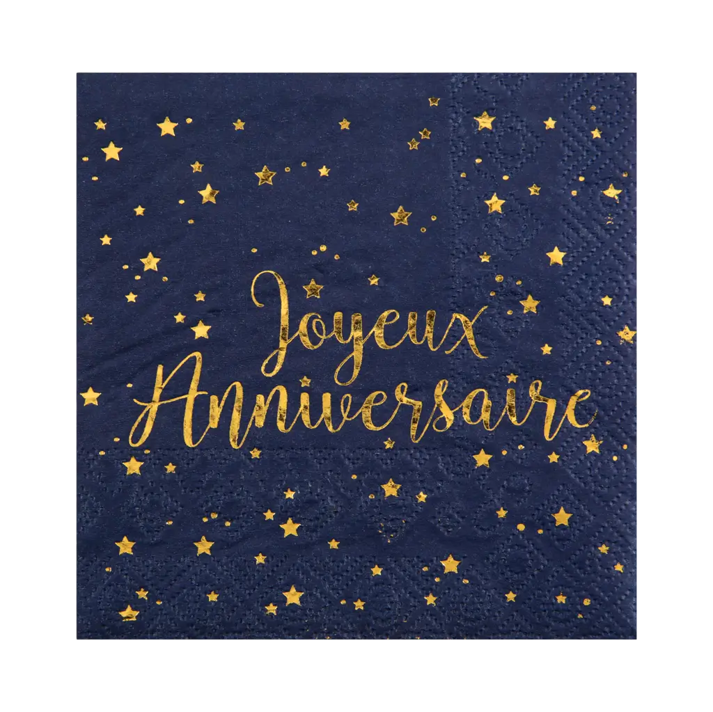 Tovagliolo di buon compleanno blu (confezione da 20)