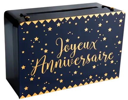 Urna di carta Oro/Blu Happy Birthday